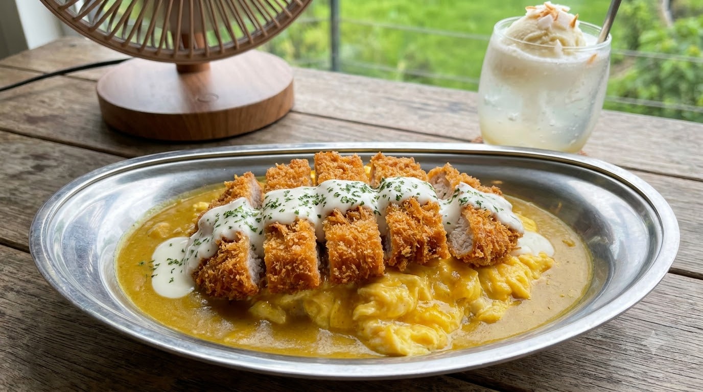 サクサク焼きココナッツカレーポークカツライス