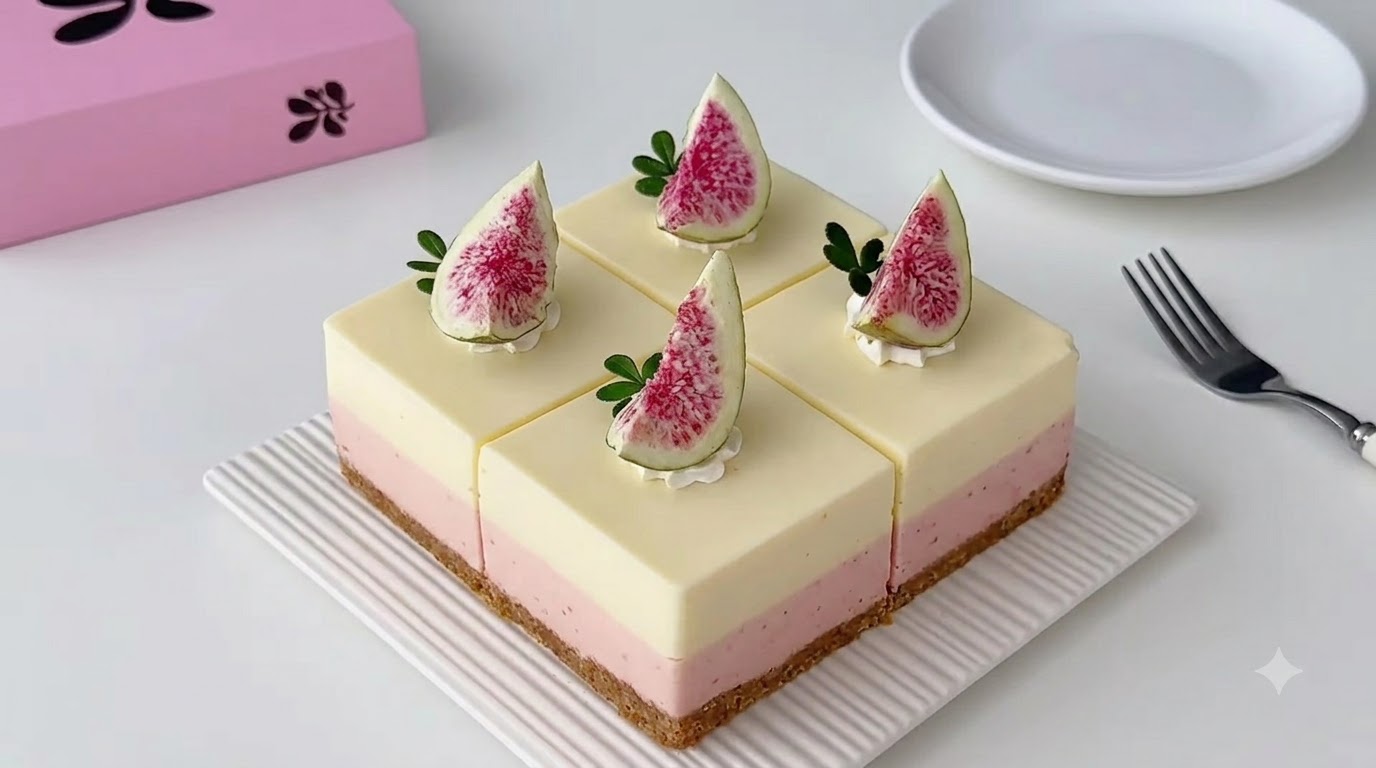 火を使わないレイヤード無花果チーズケーキ