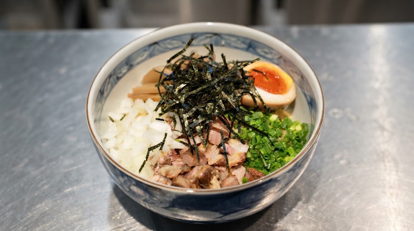 本格的な日本のまぜそば（汁なし混ぜ麺）