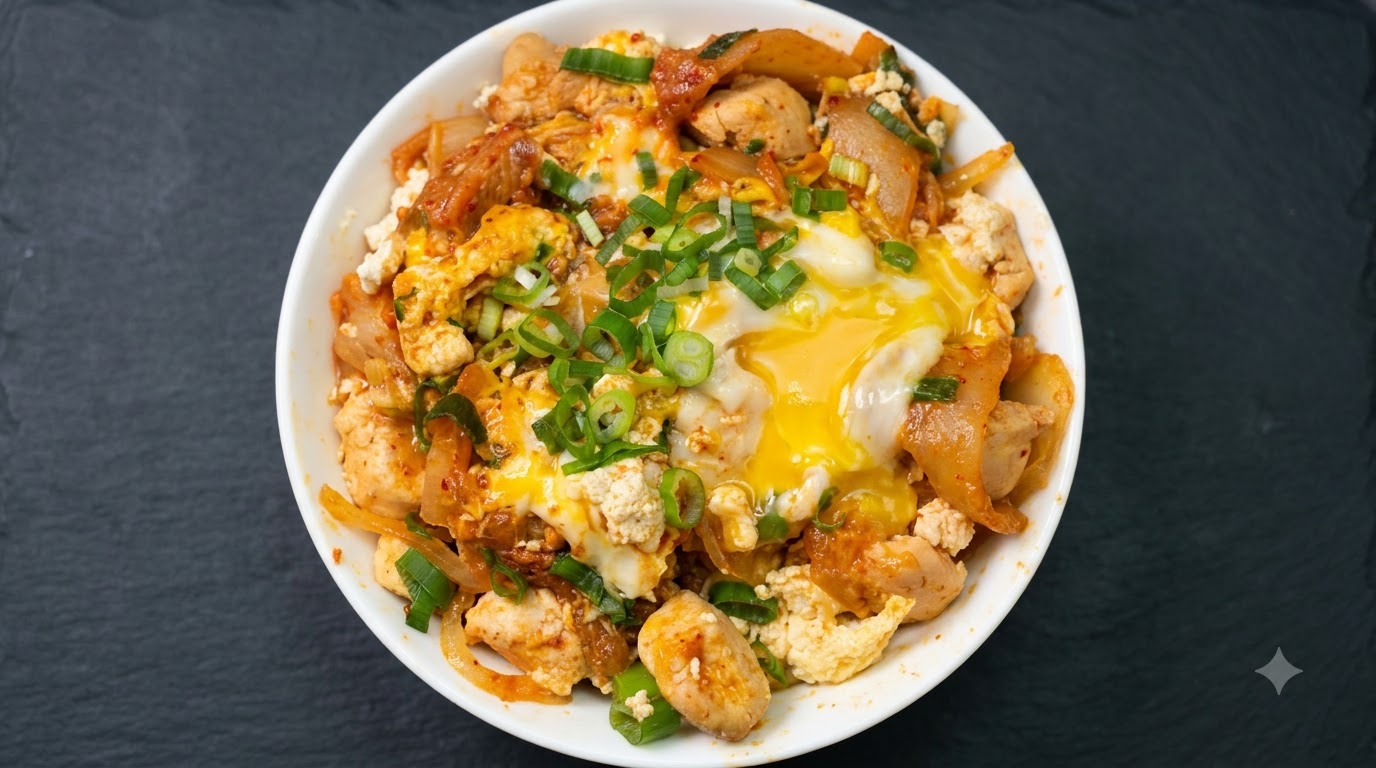 糖質オフキムチチキン親子丼