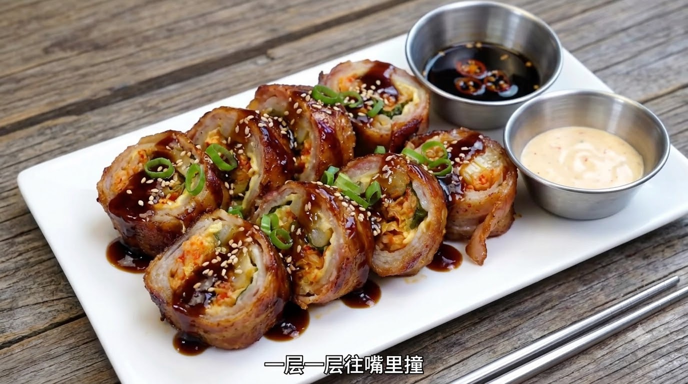 江原道名物 鉄板豚バラチーズキムチロール