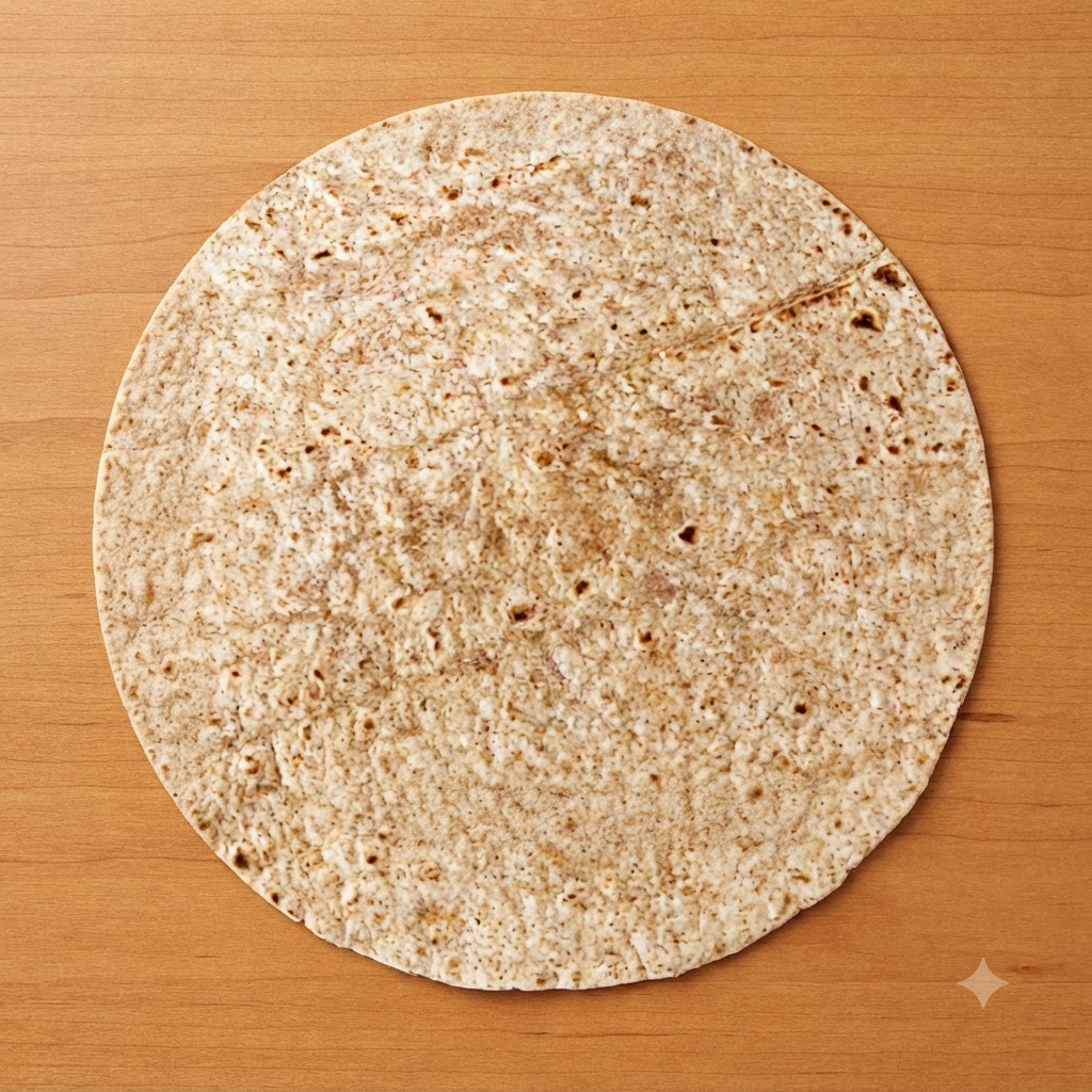 木製のボードの上で、丸い抜き型を大きなトルティーヤに押し当てて小さな皮を作っている様子。