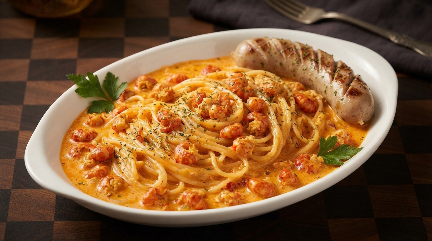 スパイシーでクリーミーなザリガニパスタ