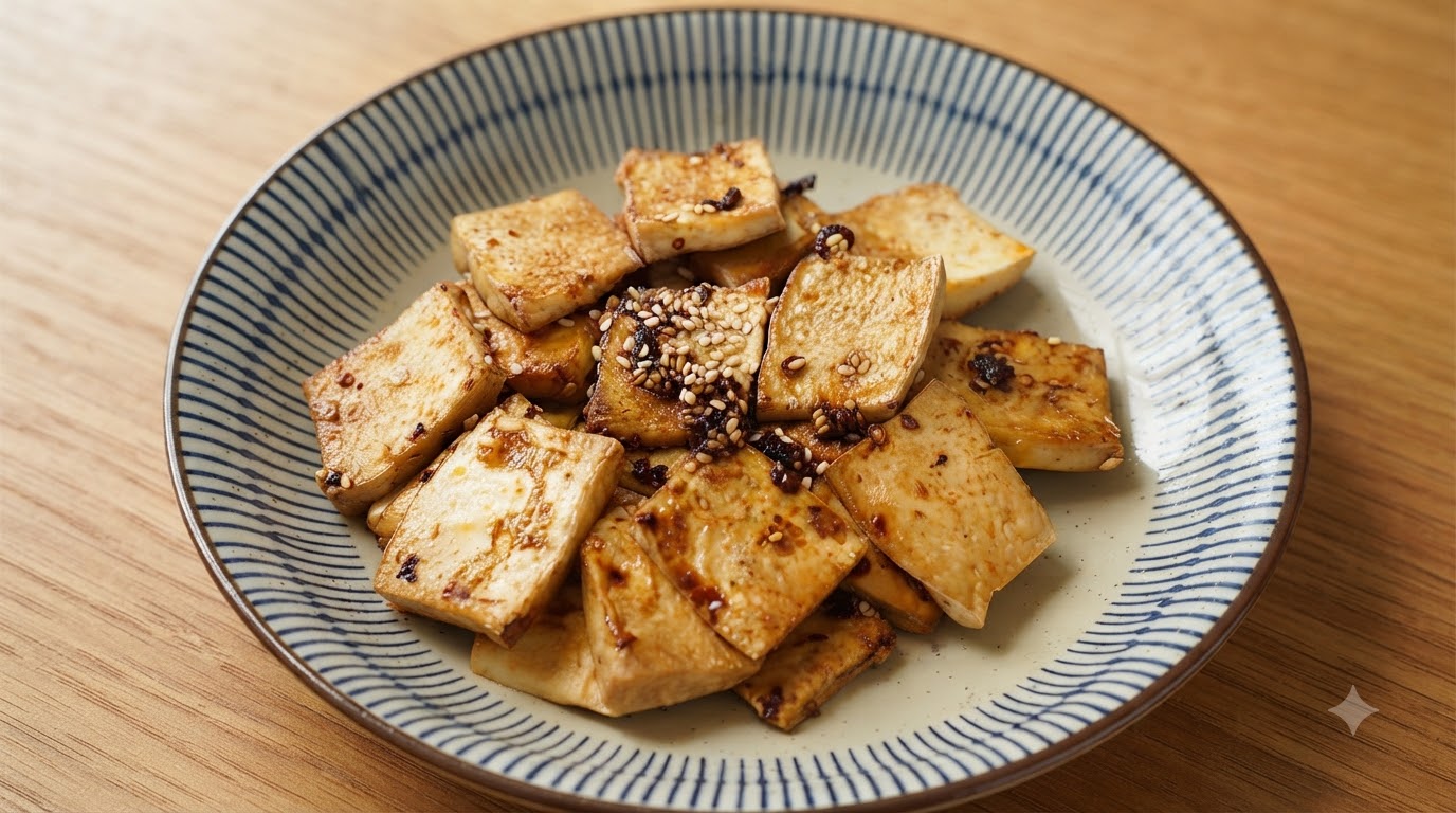 エアフライヤーで作る夜市風鉄板豆腐