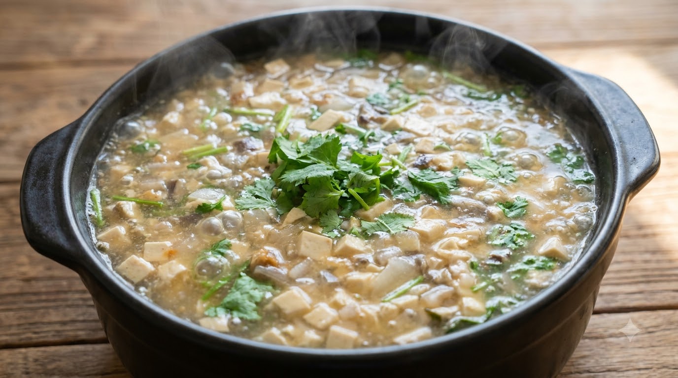 豆腐とひらたけのとろみ家庭風スープ