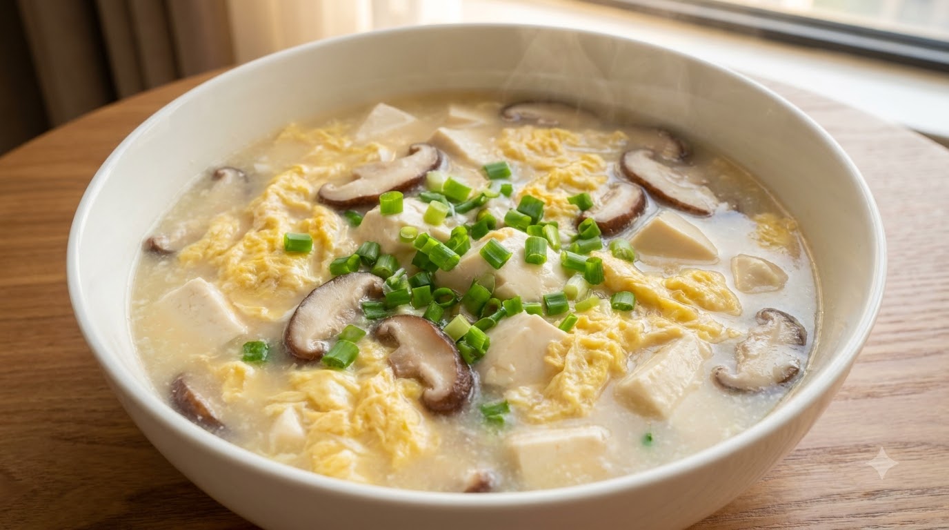 まいたけと豆腐の卵スープ